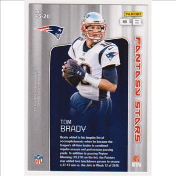 Tom Brady 2019 Score Fantasy Stars #FS-20 Insert Card