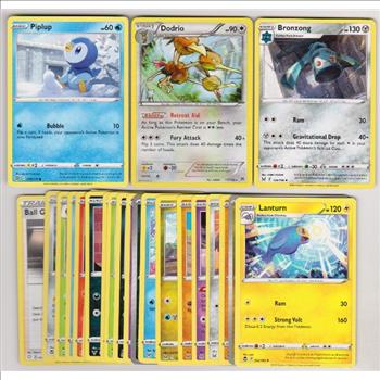 25 Different Pokemon Trading Cards w/ Piplup + More