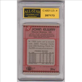 Graded 9 - John Elway 1990 Topps #37 Card