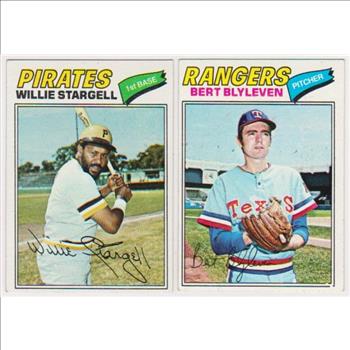 1977 Topps Willie Stargell #460 + Bert Blyleven #630 Card Pair - HOFers