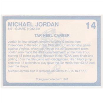 Michael Jordan 1989 North Carolina #14 College Card