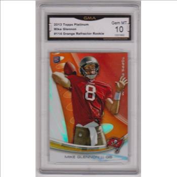 Rookie Graded Gem Mint 10 - Mike Glennon 2013 Topps Platinum Orange Refractor #114 Card