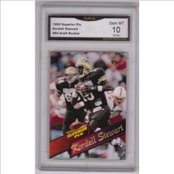 Rookie Graded Gem Mint 10 - Kordell Stewart 1995 Superior Pix Draft #84 Card