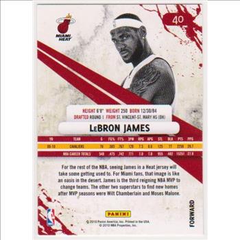 Lebron James 2010-11 Panini Rookies + Stars #40 Card