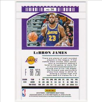 Lebron James 2019 Panini Contenders Draft Picks #38 Card