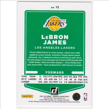 Lebron James 2021-22 Donruss #12 Card