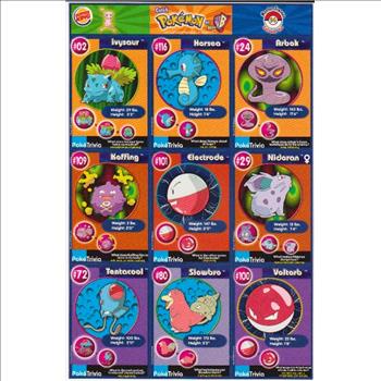  1999 Pokemon Master Trainer Collector Set Uncut 9 Card Uncut #14 Sheet