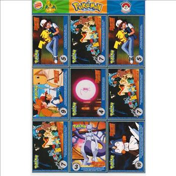 1999 Pokemon Master Trainer Collector Set Uncut 9 Card Sheet #7