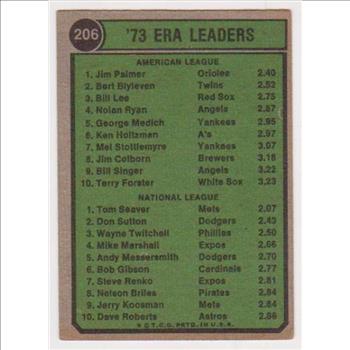 1974 Topps Jim Palmer/Tom Seaver #206 Card - HOF'ers