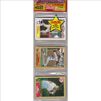 1987 Topps Baseball 49 Card Rack Pack w/ Lance Parrish On Front