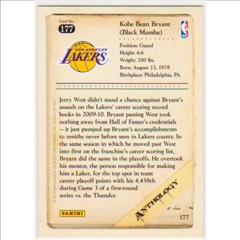 Kobe Bryant 2012 Panini Anthology #177 Card