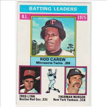 1976 Topps Rod Carew/Fred Lynn/Thurman Munson #192 Card