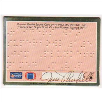Signed - JIM PLUNKETT 1990 Action Packed - Retired NFL Star Autograph