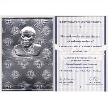 1993 Legendary Foils Terry Bradshaw Sculpted Card With COA