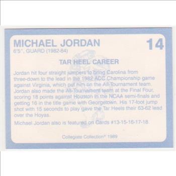 Michael Jordan 1989 North Carolina #14 College Card