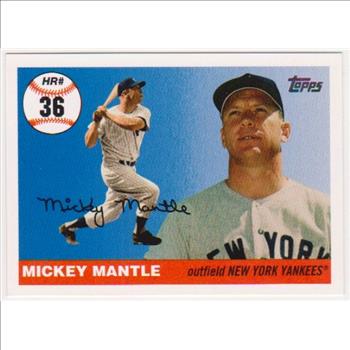 Mickey Mantle '55 Topps Style HR #36 2006 Topps #MHR36 Insert Card