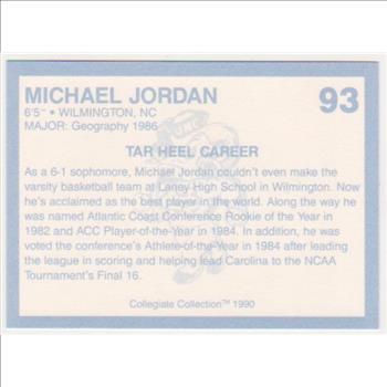 Michael Jordan 1990 North Carolina #93 College Card