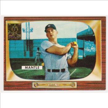 Mickey Mantle 1955 Bowman #202 Commemorative Card - 1996 Topps #5 of 19 Insert Card