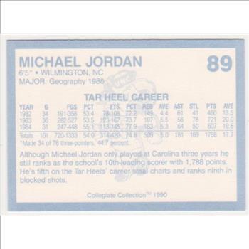 Michael Jordan 1990 North Carolina #89 College Card