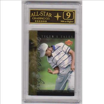 Graded 9 - Tiger Woods 2001 Upper Deck Tiger's Tales #TT6 Insert Card