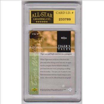 Graded 9 - Tiger Woods 2001 Upper Deck Tiger's Tales #TT6 Insert Card