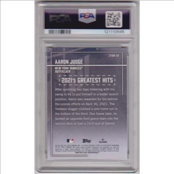 Graded PSA Mint 9 - Aaron Judge 2022 Topps 2021's Greatest Hits #21GH-19 Insert Card