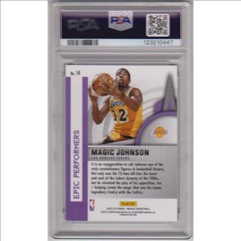 Graded PSA Mint 9 - Magic Johnson 2022-23 Panini Mosaic Epic Performers #14 Card