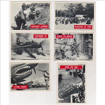 6 Different 1965 PCGC World War II Trading Cards - Nice Lot