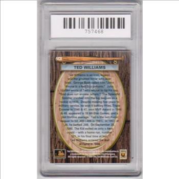 Graded Gem Mint 10 - Ted Williams 1994 Ted Williams RED VERSION 500 Home Run Club #5C8 Card