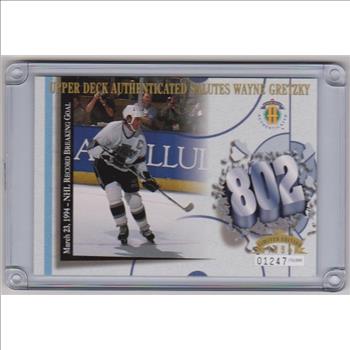WAYNE GRETZKY - 1994 Upper Deck 802 Goal 3.5x5 Inch C-Card - #'ed/10,000