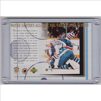 WAYNE GRETZKY - 1994 Upper Deck 802 Goal 3.5x5 Inch C-Card - #'ed/10,000