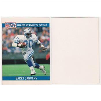 Barry Sanders 1990 Pro Set White Border Double Front Error + Blank Front Error Card Pair