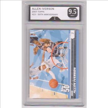 Graded Sigma Mint+ 9.5 - Allen Iverson 2007-08 Topps 50th Anniversary #23 Card
