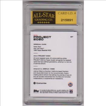 Graded 10 - Nolan Ryan 2020 Topps Project #87 Card