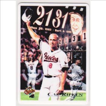 1996 Topps Cal Ripken, Jr. #96 Porcelain Replica Card 