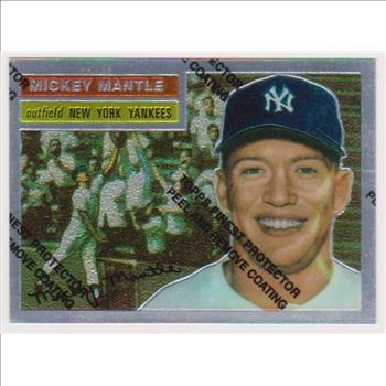 Mickey Mantle 1956 Topps #135 Commemorative Card - 1996 Topps Finest #6 of 19 Insert Card