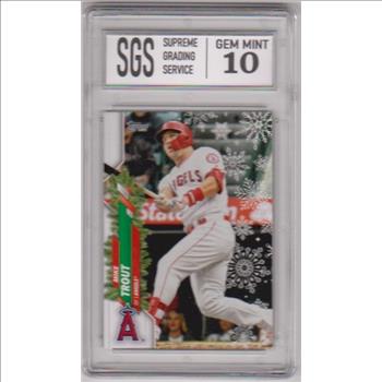 Graded Gem Mint 10 - Mike Trout 2020 Topps Holiday #HW123 Card