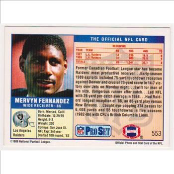 ERROR - Steve Young 1989 Pro Set WRONG BACK Super Bowl XXIV Card