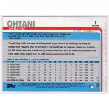 2019 Topps Chrome Shohei Ohtani #1 Topps All-Star Rookie Card