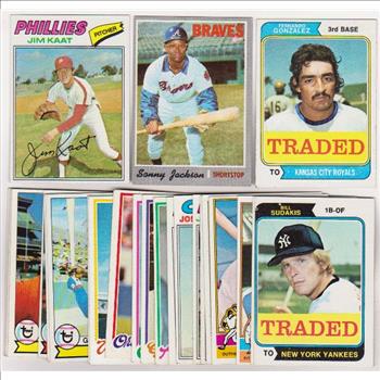 25 Different 1970's Topps Baseball Cards (1970-1979) w/ Jim Kaat + More