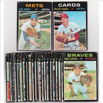 25 Different 1971 Topps Baseball Cards - Jerry Reuss + More