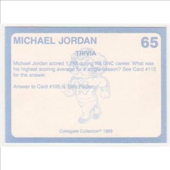 Michael Jordan 1989 North Carolina #65 College Card