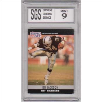 Graded Mint 9 - Bo Jackson 1990 Pro Set #155 Card
