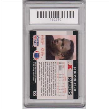 Graded Mint 9 - Bo Jackson 1990 Pro Set #155 Card