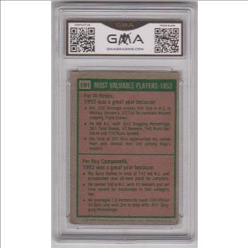 Graded VG-EX+ 4.5 -  Al Rosen/Roy Campanella 1975 Topps '53 MVPs #191 Card