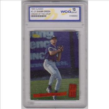 Rookie Graded Gem Mint 10 - Shawn Green 1994 Classic Cream Of The Crop #C-25 Insert Card