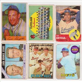 6 Different 1950's/1960's Topps/Bowman Baseball Cards w/ Enos Slaughter + More