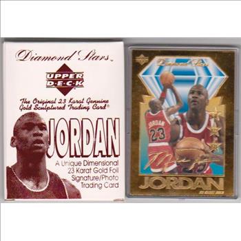 Michael Jordan 23kt Gold Card - 1996 Upper Deck Diamond Stars In Box w/ COA