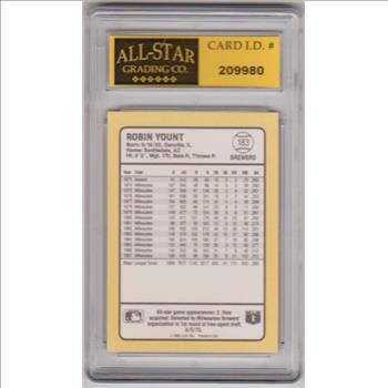 Graded 8 - Robin Yount 1988 Donruss Baseball's Best #183 Card