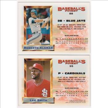 1993 Topps Finest Roberto Alomar #88 + Lee Smith #95 Card Pair